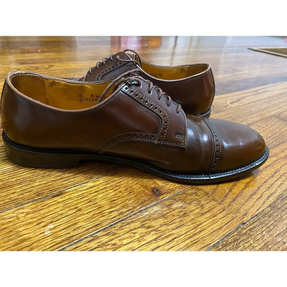 Cole Haan Leather Oxford Dress Shoes Cap Toe Classic Vintage Preppy City Brown